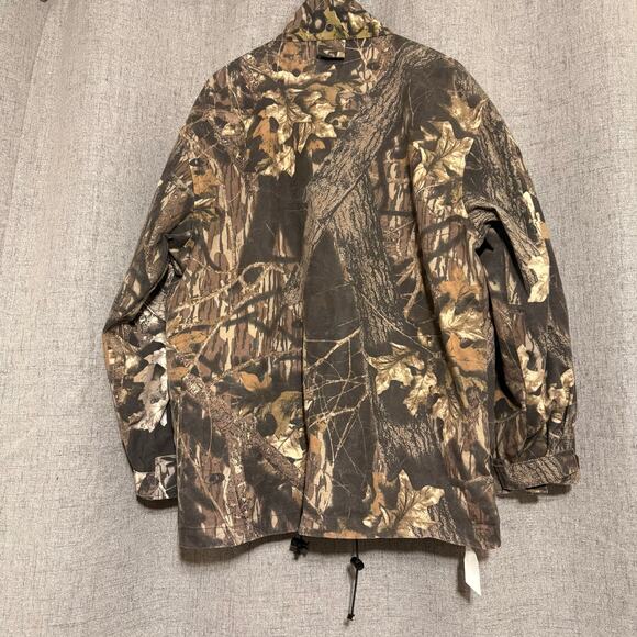 Vintage Ozark Trail Hunting Jacket Men Large 100% Cotton Mossy Oak‎ Camo 90s - Picture 2 of 6